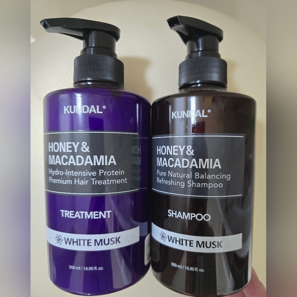Kundal Honey & Macadamia Hair Protein Treatment Shampoo Set White MUSK 1L